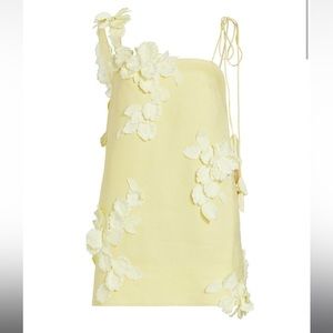 Zimmerman High Tide Lift Off Flower Lemon Mini Dress